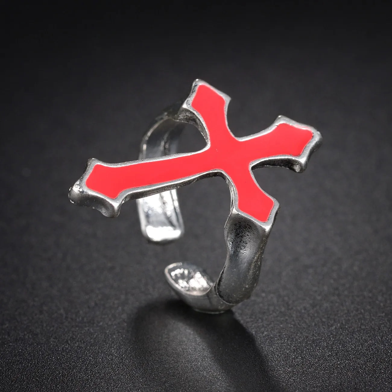 Vintage Black Cross Ring for Women Gothic Punk Steampunk Jesus Men's Ring Girl Boy Party Fashion Male Jewelry