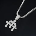 Iced Cross Pendant Necklace – Bold Faith Statement with Tennis Chain