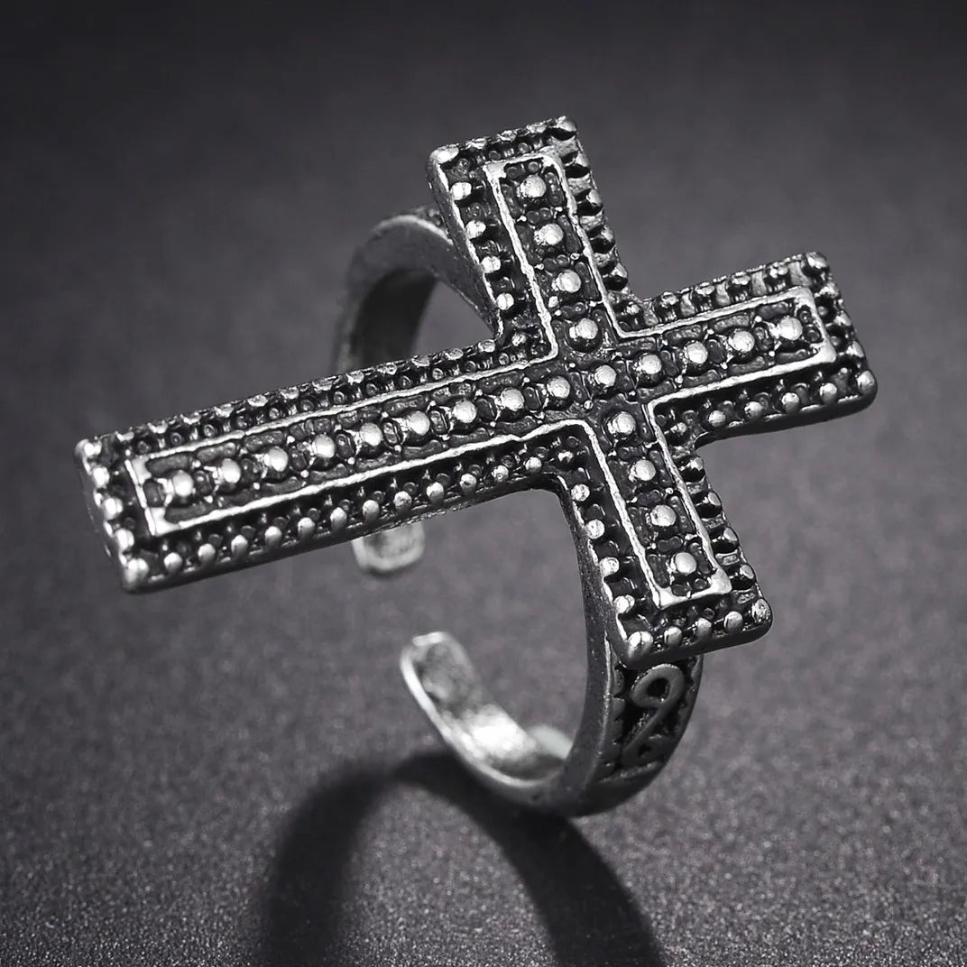 Vintage Black Cross Ring for Women Gothic Punk Steampunk Jesus Men's Ring Girl Boy Party Fashion Male Jewelry