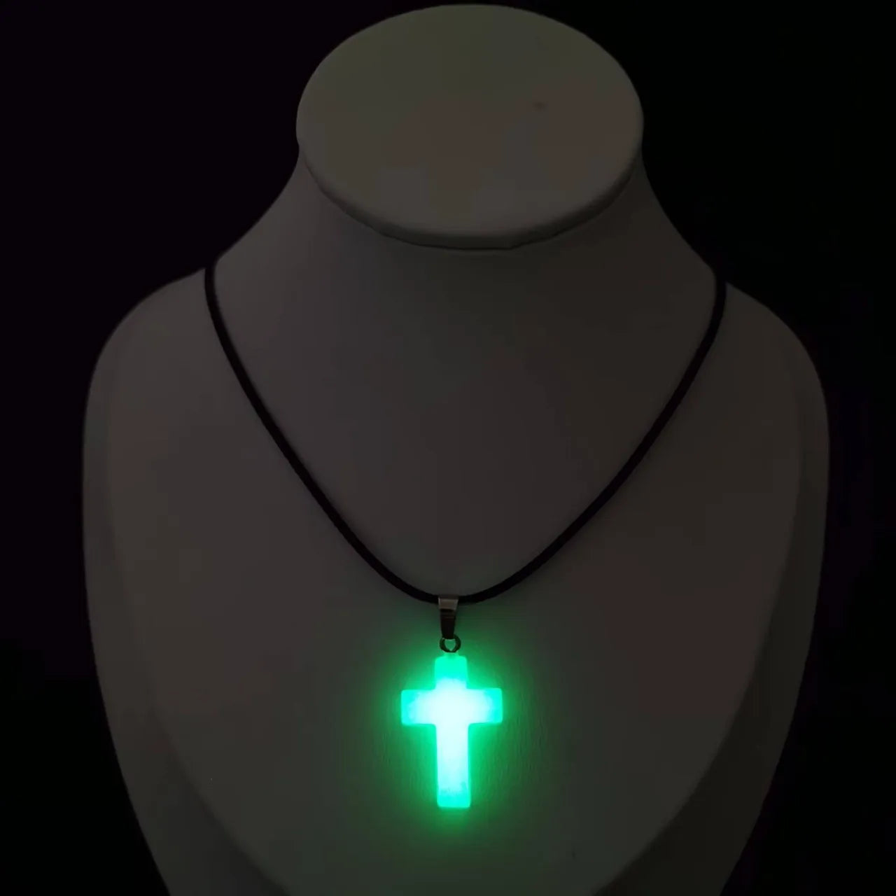 Glow in the Dark Cross Necklace – Luminous Faith Pendant for Women