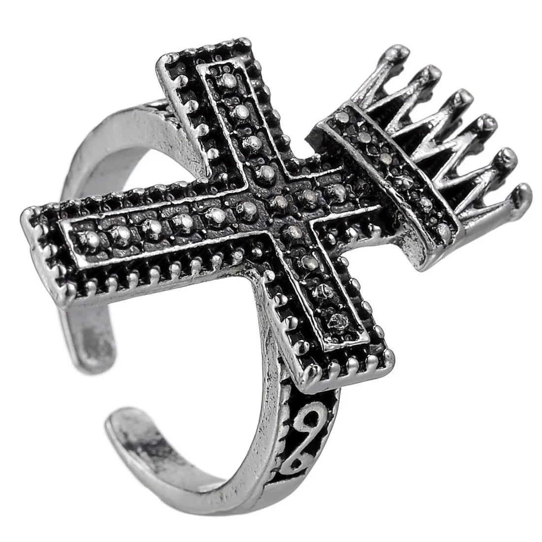Vintage Black Cross Ring for Women Gothic Punk Steampunk Jesus Men's Ring Girl Boy Party Fashion Male Jewelry