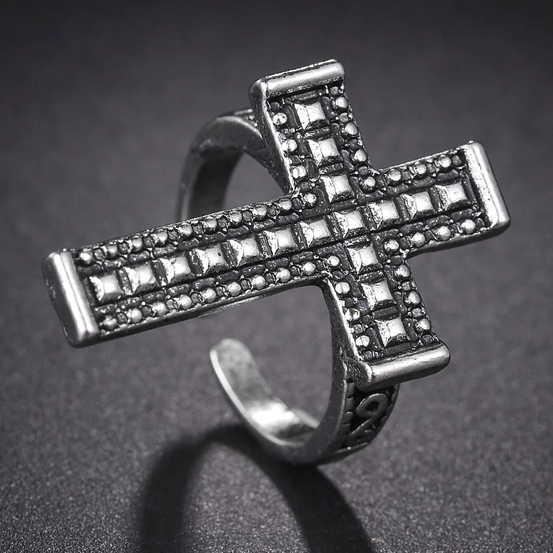 Vintage Black Cross Ring for Women Gothic Punk Steampunk Jesus Men's Ring Girl Boy Party Fashion Male Jewelry