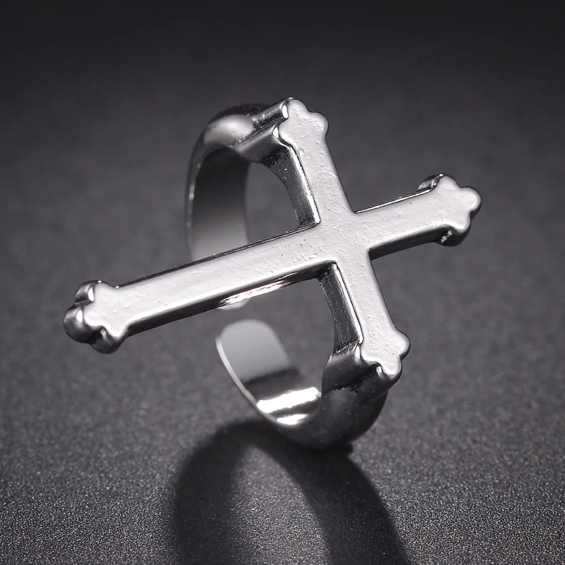 Vintage Black Cross Ring for Women Gothic Punk Steampunk Jesus Men's Ring Girl Boy Party Fashion Male Jewelry