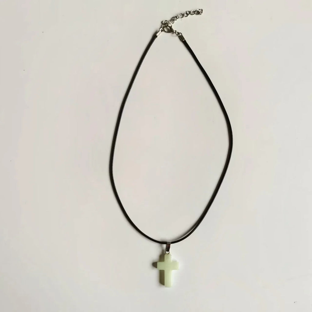 Glow in the Dark Cross Necklace – Luminous Faith Pendant for Women