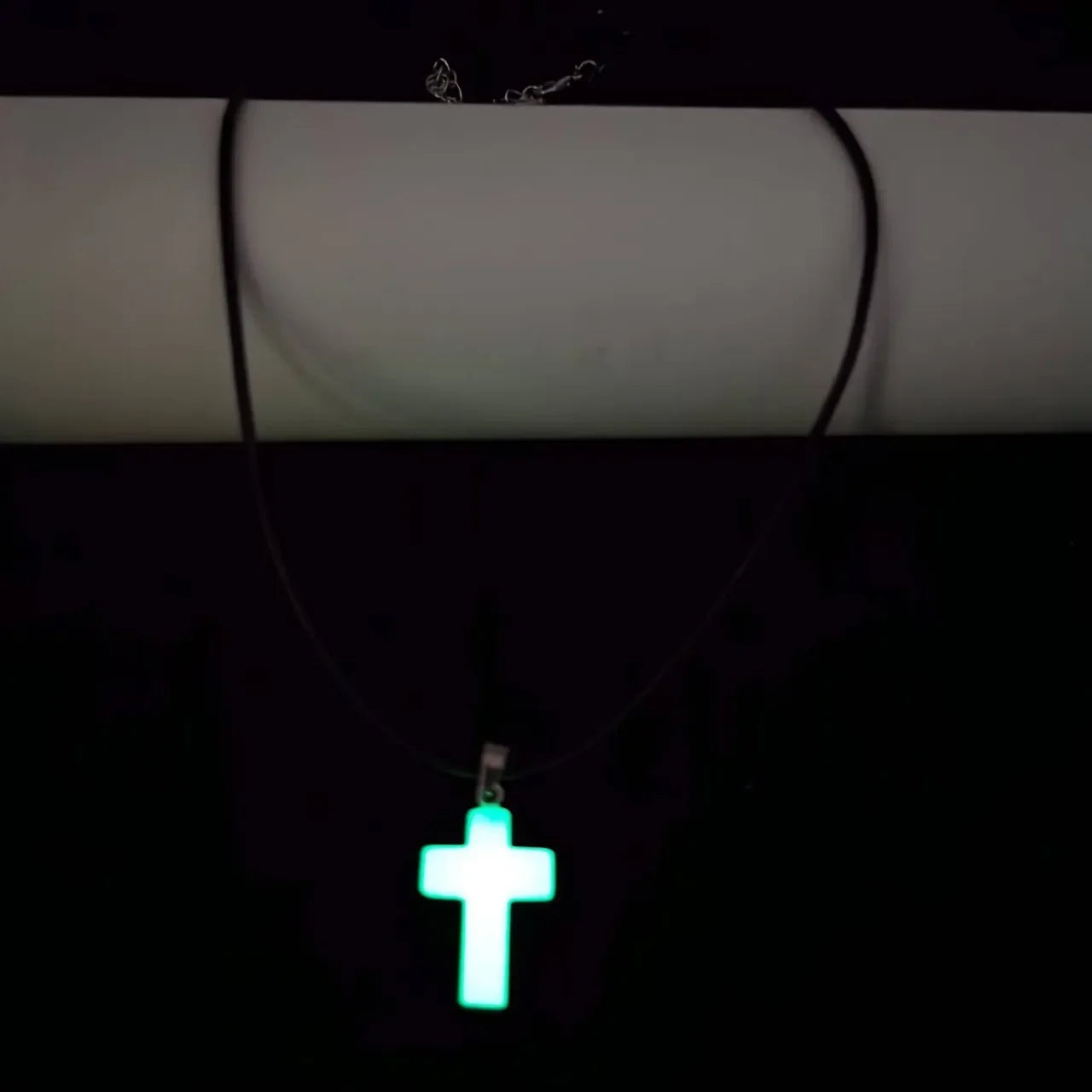 Glow in the Dark Cross Necklace – Luminous Faith Pendant for Women